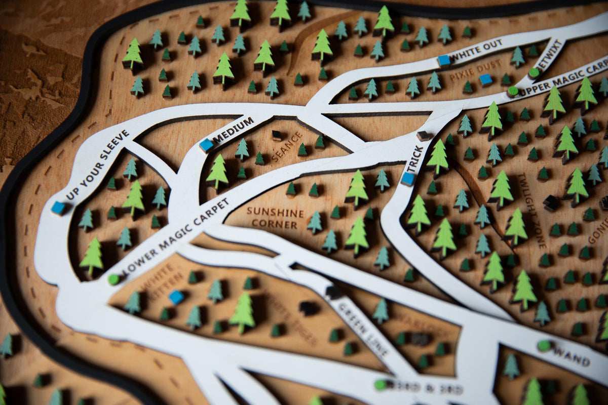 
                  
                    Magic Mountain Ski Map | Layered Wooden Ski Trail Map | Vermont Mountain Art | Magic Resort Decor | Ski House Wall Art
                  
                