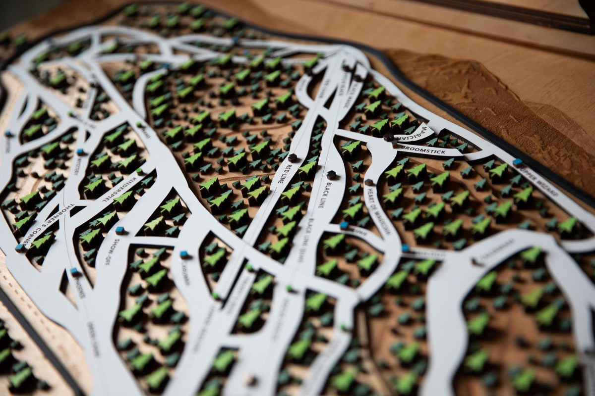 
                  
                    Magic Mountain Ski Map | Layered Wooden Ski Trail Map | Vermont Mountain Art | Magic Resort Decor | Ski House Wall Art
                  
                