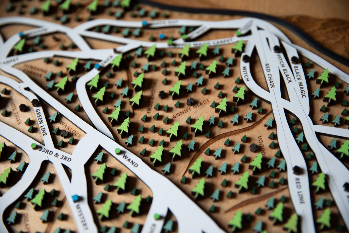 
                  
                    Magic Mountain Ski Map | Layered Wooden Ski Trail Map | Vermont Mountain Art | Magic Resort Decor | Ski House Wall Art
                  
                