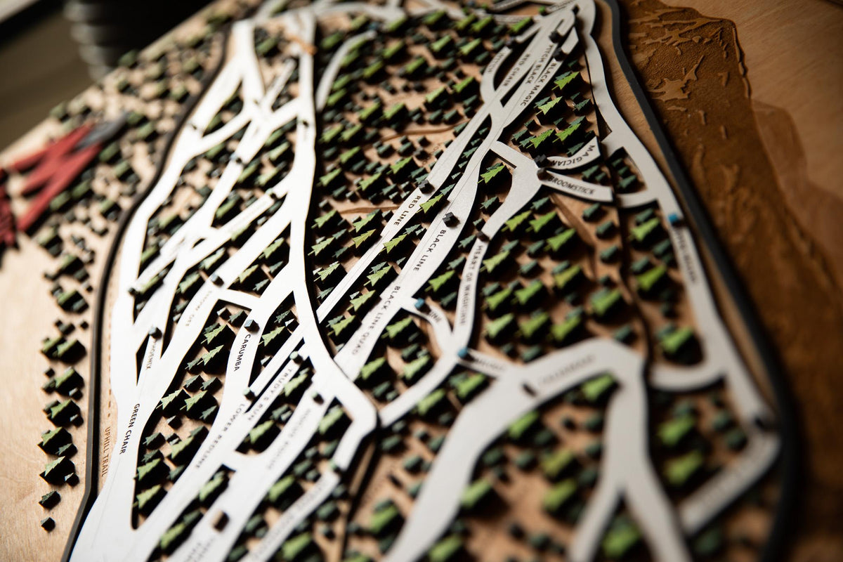 
                  
                    Magic Mountain Ski Map | Layered Wooden Ski Trail Map | Vermont Mountain Art | Magic Resort Decor | Ski House Wall Art
                  
                
