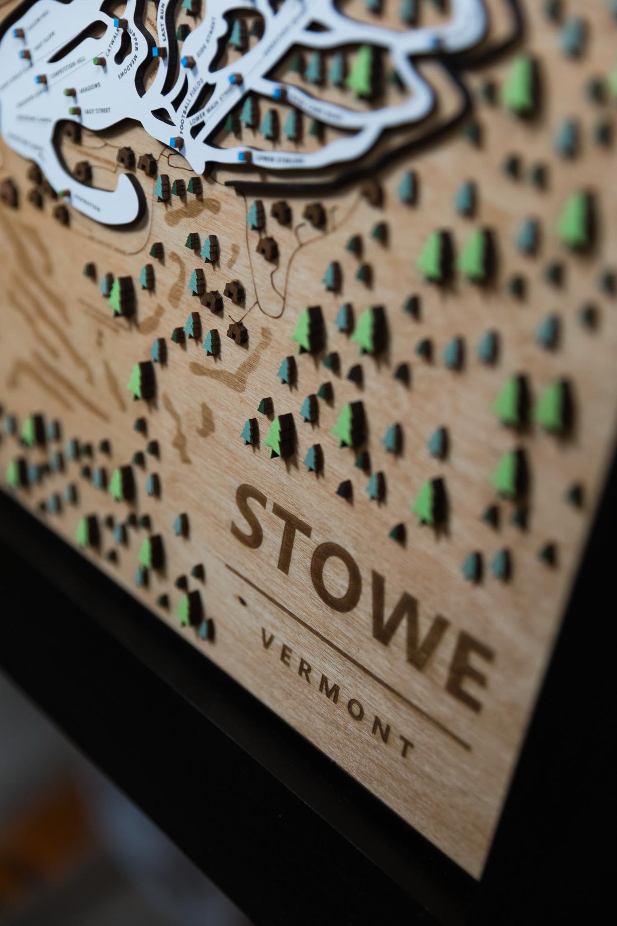 
                  
                    Stowe Ski Map | Layered Wooden Ski Trail Map | Vermont Mountain Art | Stowe Resort Decor | Ski House Wall Art
                  
                