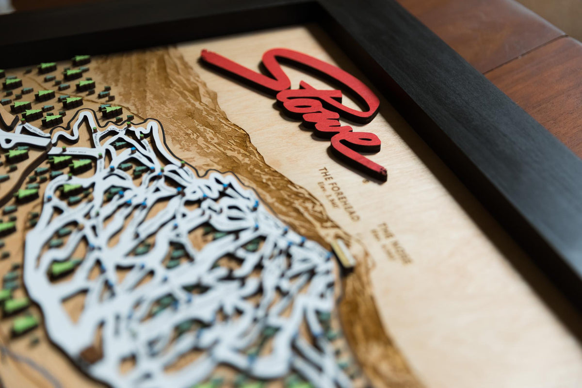 
                  
                    Stowe Ski Map | Layered Wooden Ski Trail Map | Vermont Mountain Art | Stowe Resort Decor | Ski House Wall Art
                  
                