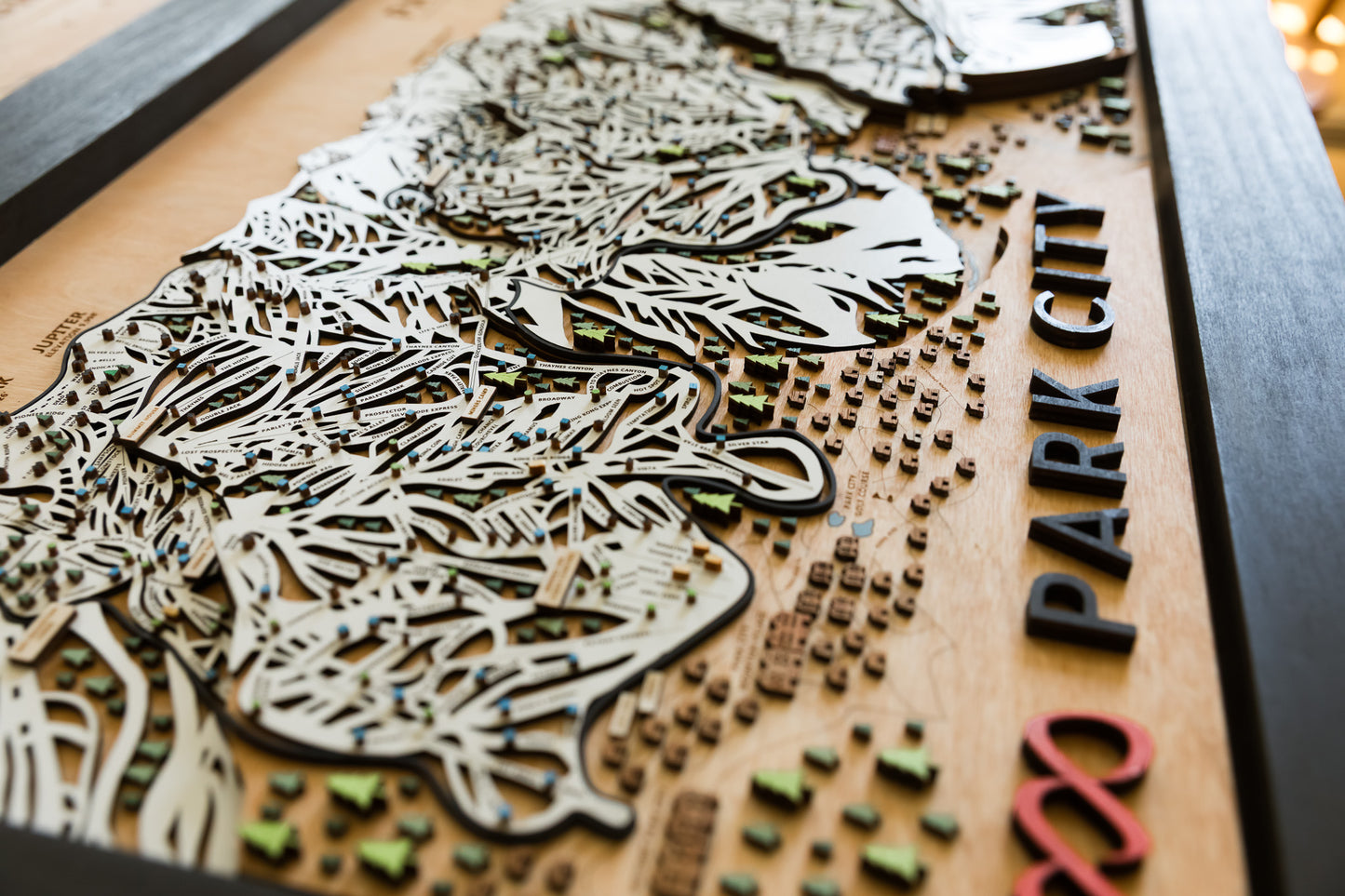 
                  
                    Wooden map of Park City 
                  
                