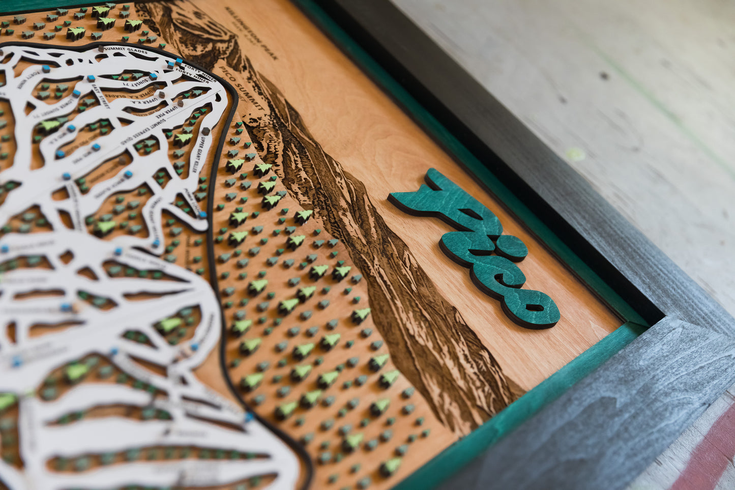 
                  
                    Pico Ski Map | Layered Wooden Ski Trail Map | Vermont Mountain Art | Pico Resort Decor | Ski House Wall Art
                  
                