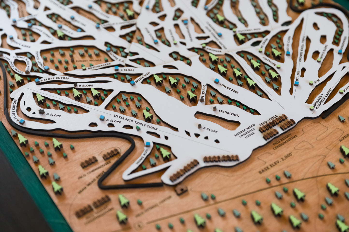 
                  
                    Pico Ski Map | Layered Wooden Ski Trail Map | Vermont Mountain Art | Pico Resort Decor | Ski House Wall Art
                  
                