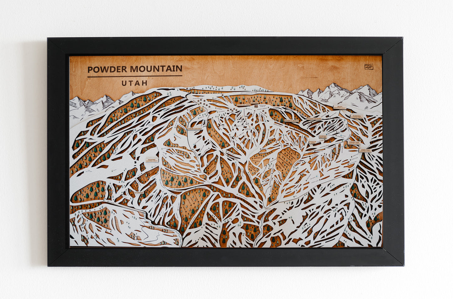 
                  
                    Powder Mountain Ski Map | Layered Wooden Ski Trail Map | Utah Mountain Art | Utah Ski Resort Decor | Ski House Wall Art
                  
                