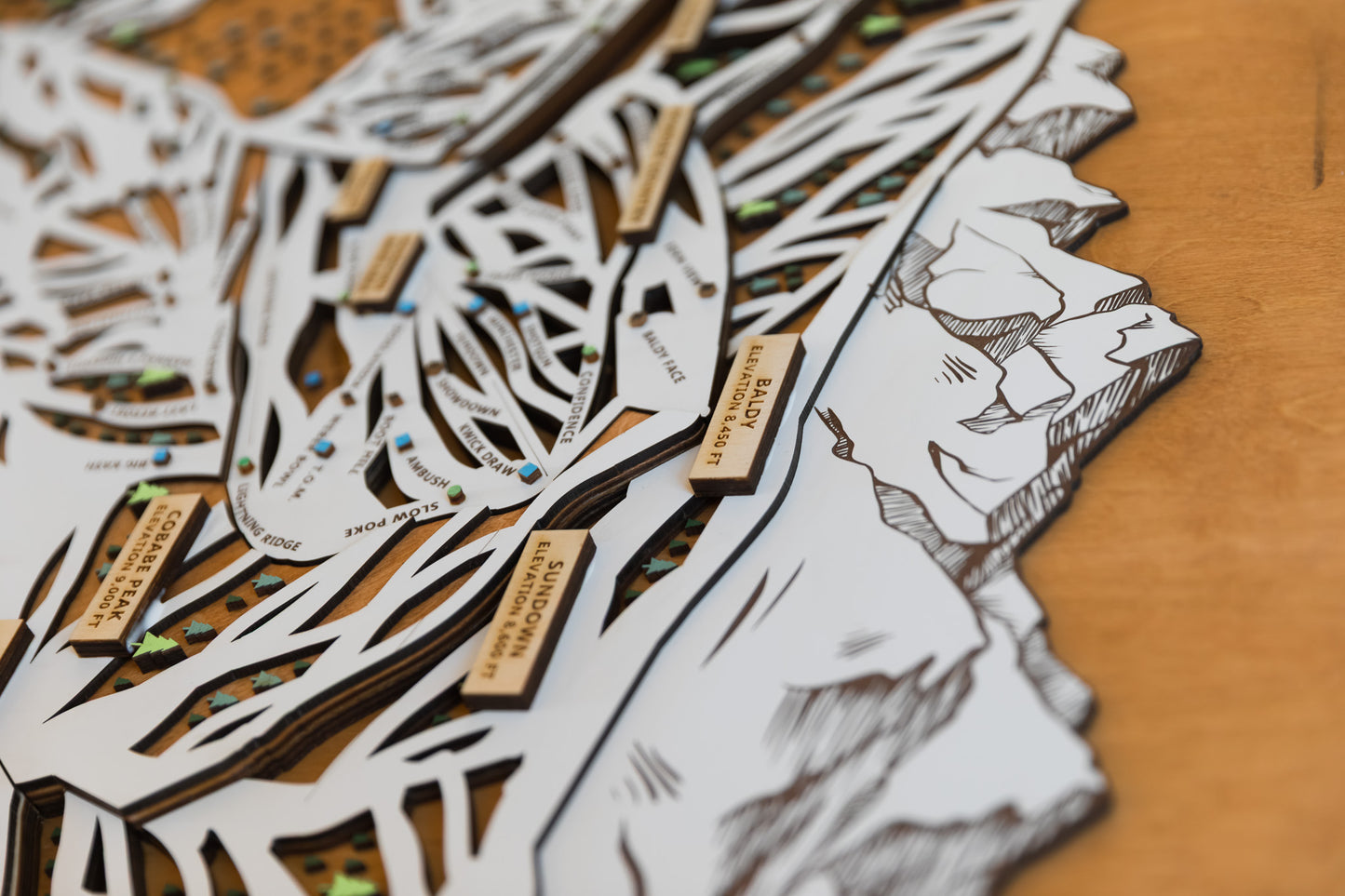 
                  
                    Powder Mountain Ski Map | Layered Wooden Ski Trail Map | Utah Mountain Art | Utah Ski Resort Decor | Ski House Wall Art
                  
                