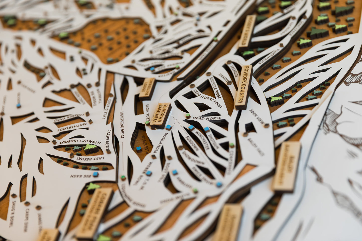 
                  
                    Powder Mountain Ski Map | Layered Wooden Ski Trail Map | Utah Mountain Art | Utah Ski Resort Decor | Ski House Wall Art
                  
                