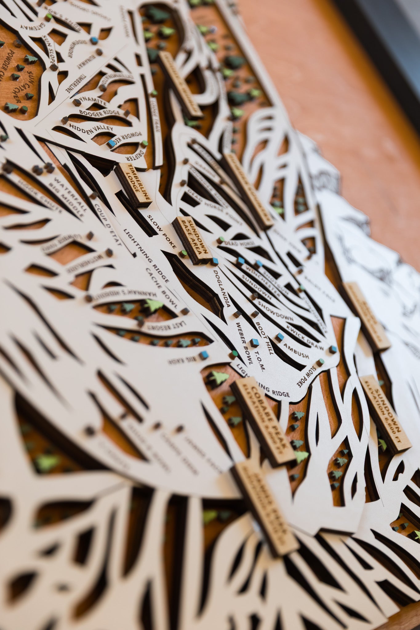 
                  
                    Powder Mountain Ski Map | Layered Wooden Ski Trail Map | Utah Mountain Art | Utah Ski Resort Decor | Ski House Wall Art
                  
                