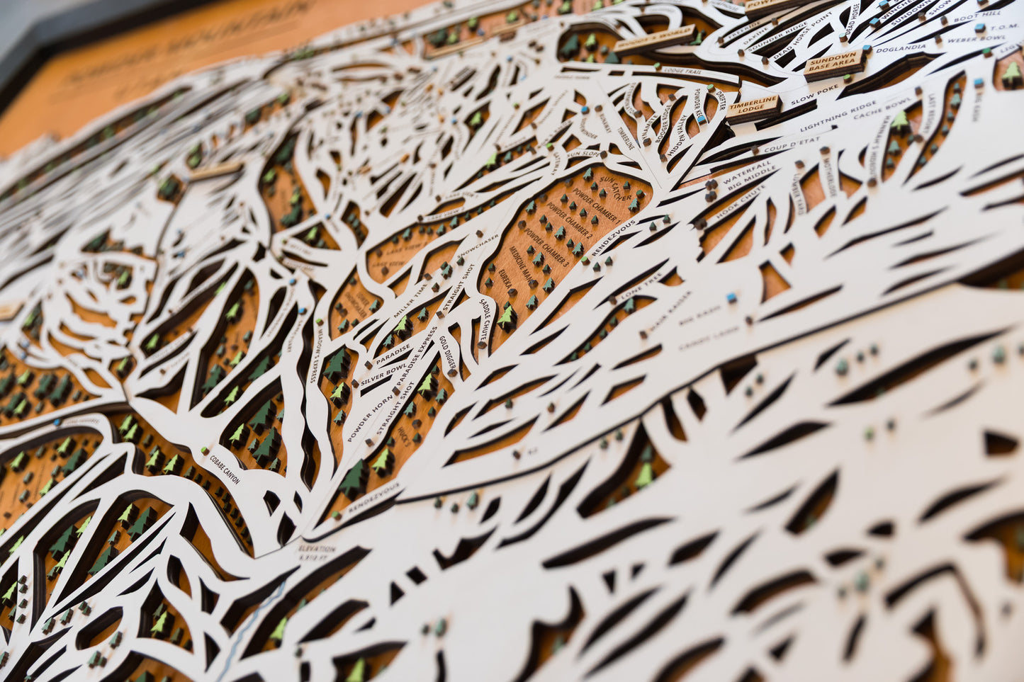 
                  
                    Powder Mountain Ski Map | Layered Wooden Ski Trail Map | Utah Mountain Art | Utah Ski Resort Decor | Ski House Wall Art
                  
                