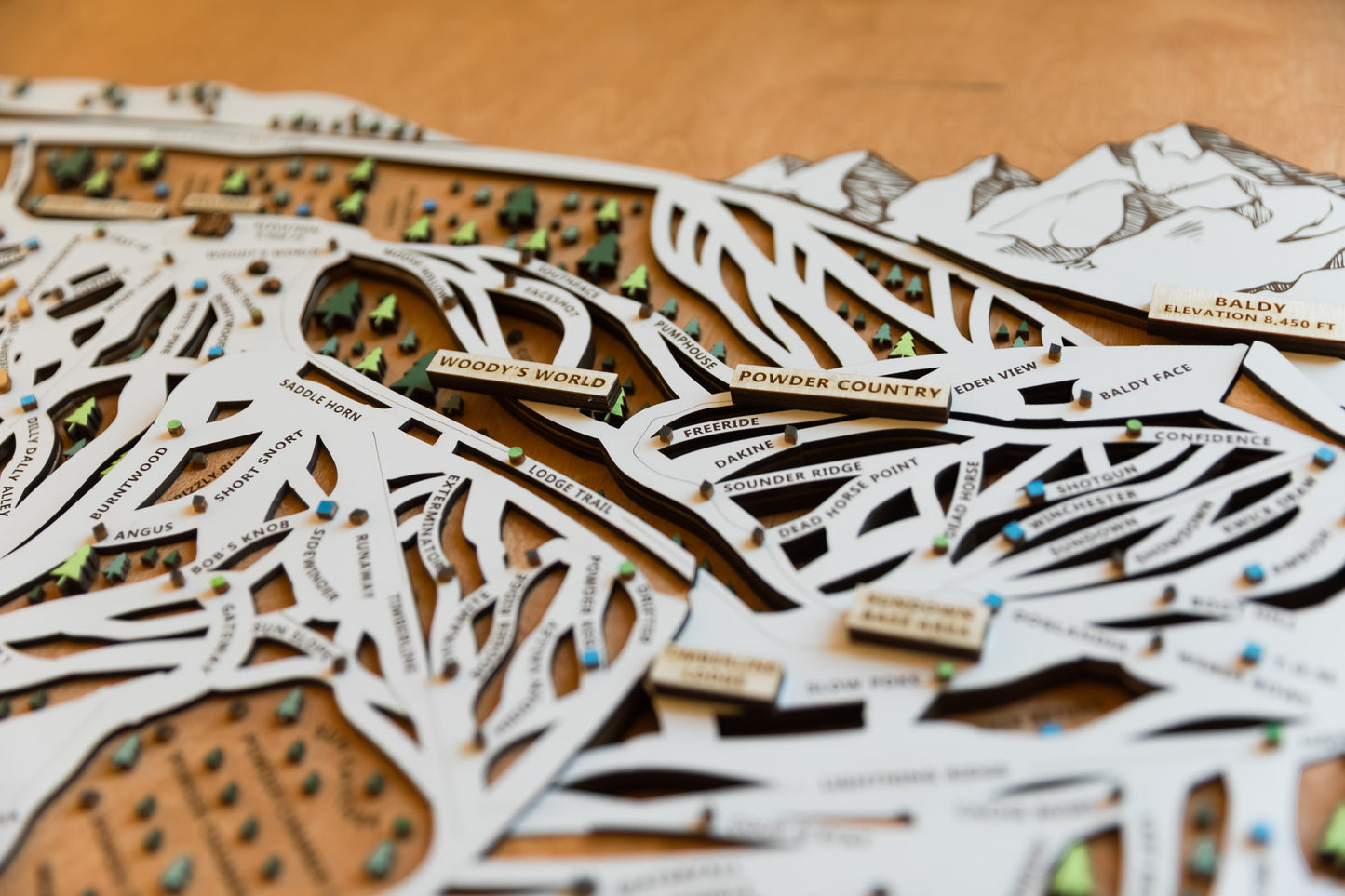 
                  
                    Powder Mountain Ski Map | Layered Wooden Ski Trail Map | Utah Mountain Art | Utah Ski Resort Decor | Ski House Wall Art
                  
                