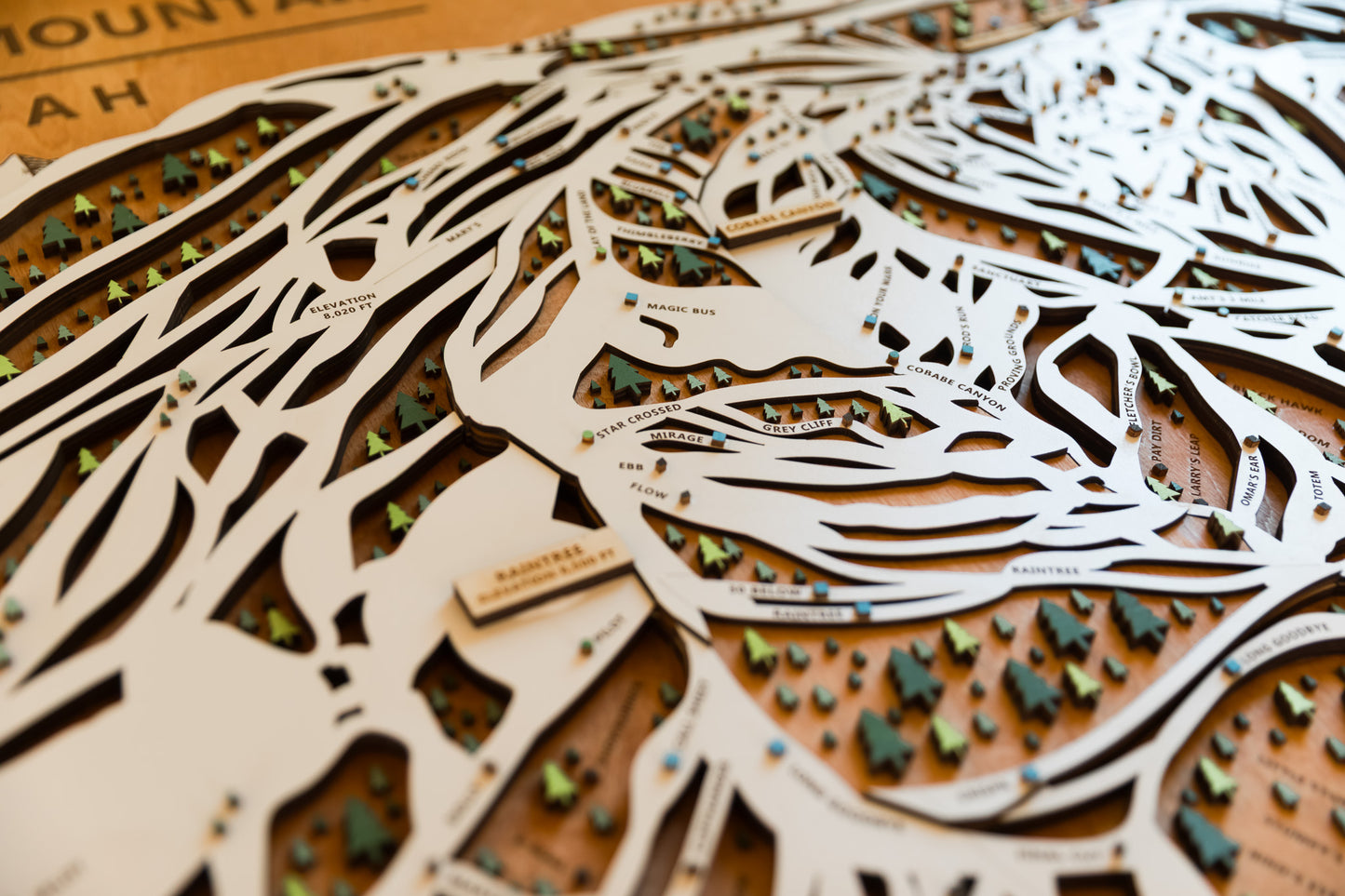 
                  
                    Powder Mountain Ski Map | Layered Wooden Ski Trail Map | Utah Mountain Art | Utah Ski Resort Decor | Ski House Wall Art
                  
                