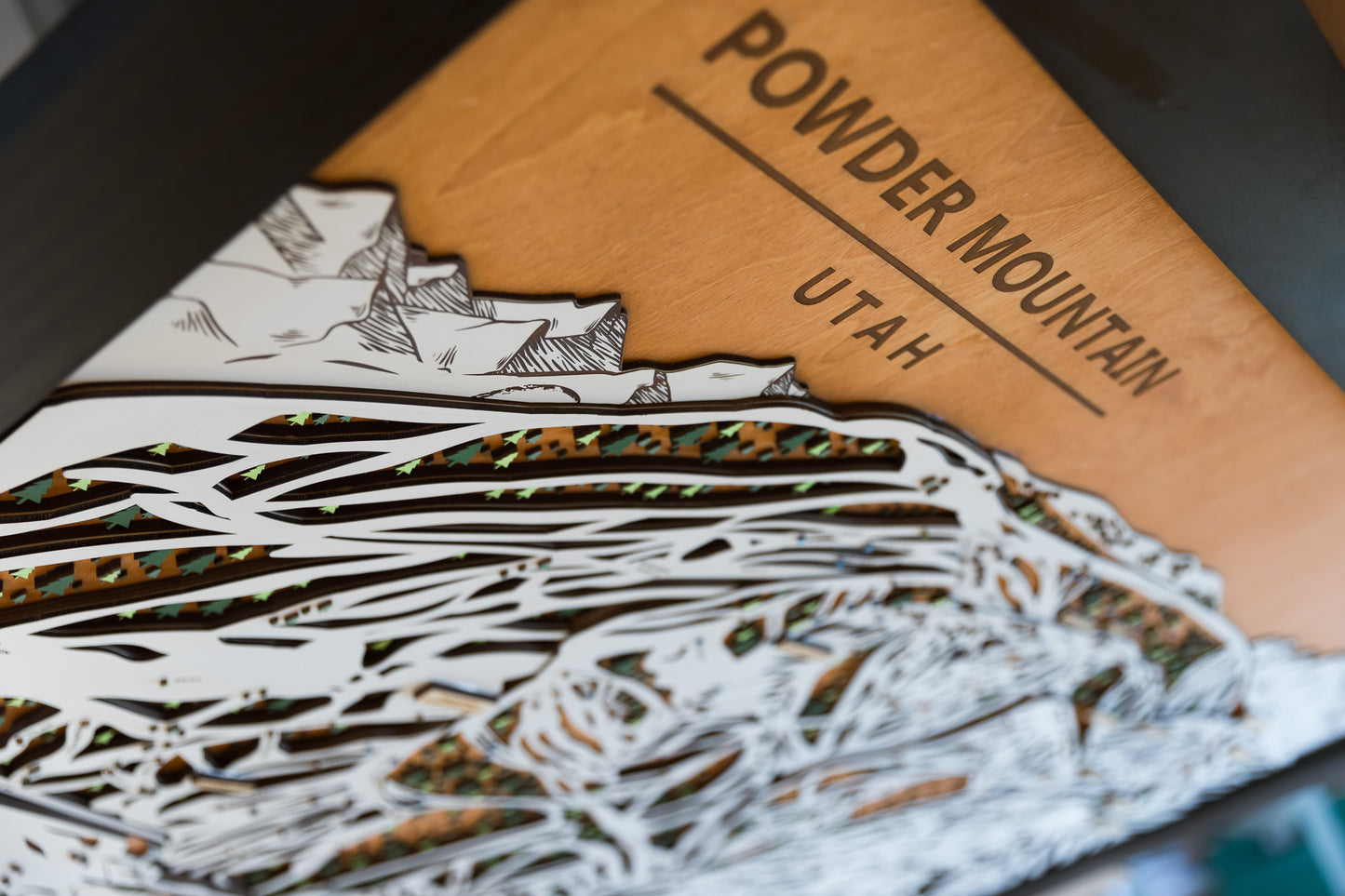 
                  
                    Powder Mountain Ski Map | Layered Wooden Ski Trail Map | Utah Mountain Art | Utah Ski Resort Decor | Ski House Wall Art
                  
                