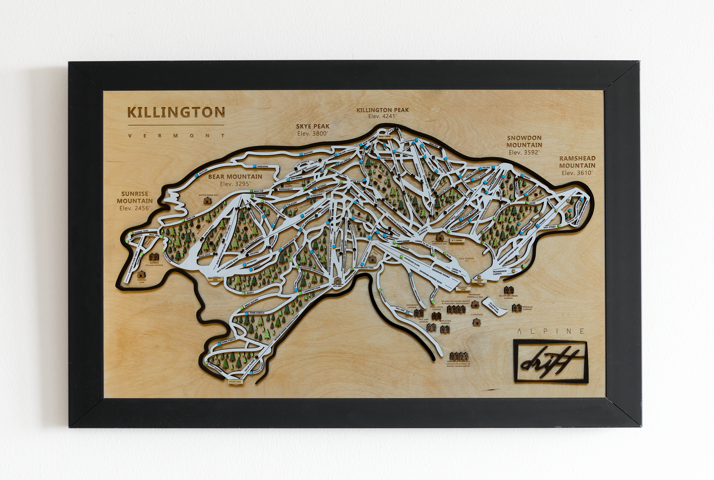 
                  
                    Ski Gift 3D wooden ski trail map Killington, VT Alpine Drift
                  
                
