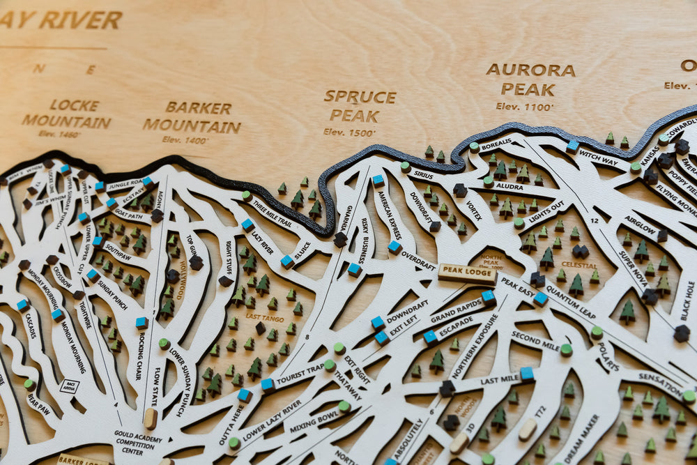 
                  
                    Sunday River, Maine Wooden Ski map 3D Ski Art Alpine Drift
                  
                