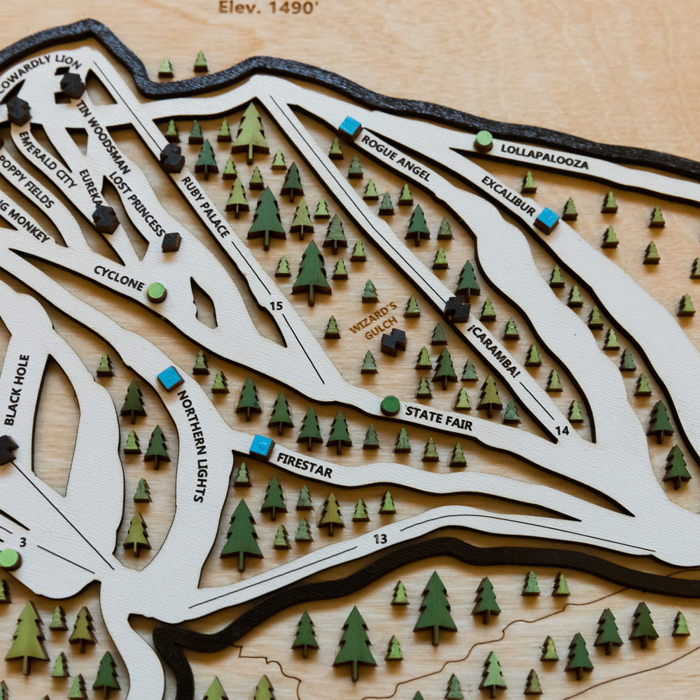 
                  
                    Sunday River, Maine Wooden Ski map 3D Ski Art Alpine Drift
                  
                