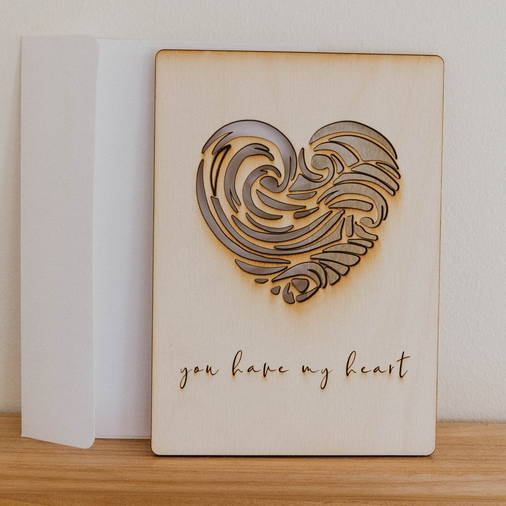 
                  
                    Valentine's Day Card | Wooden Card | Unique Card | You have my heart | Cute card
                  
                