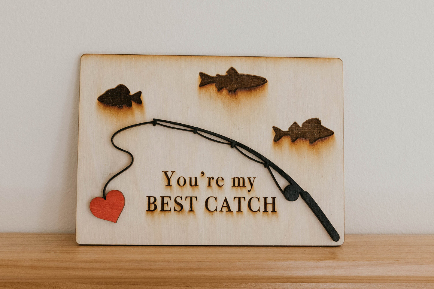 
                  
                    Fishing gift wooden card for valentine&#39;s day or anniversary
                  
                