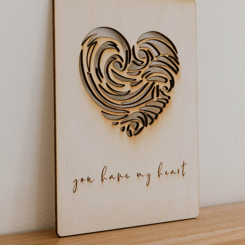 
                  
                    Valentine's Day Card | Wooden Card | Unique Card | You have my heart | Cute card
                  
                