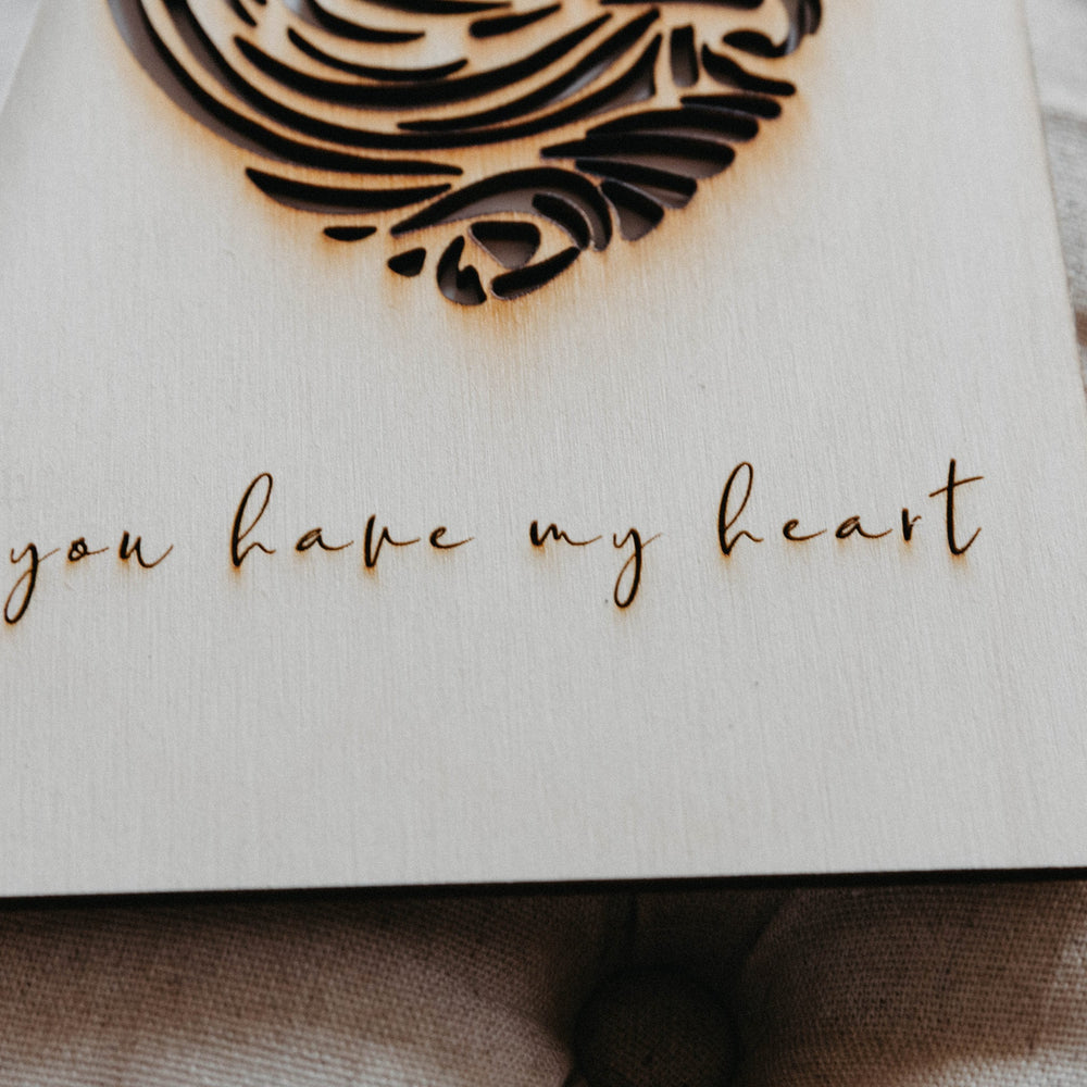 
                  
                    Valentine's Day Card | Wooden Card | Unique Card | You have my heart | Cute card
                  
                