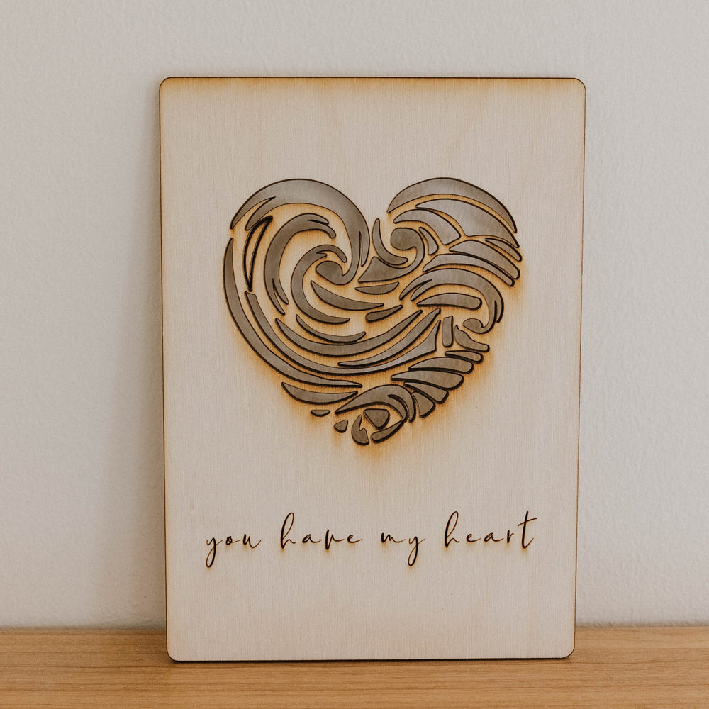 
                  
                    Valentine's Day Card | Wooden Card | Unique Card | You have my heart | Cute card
                  
                