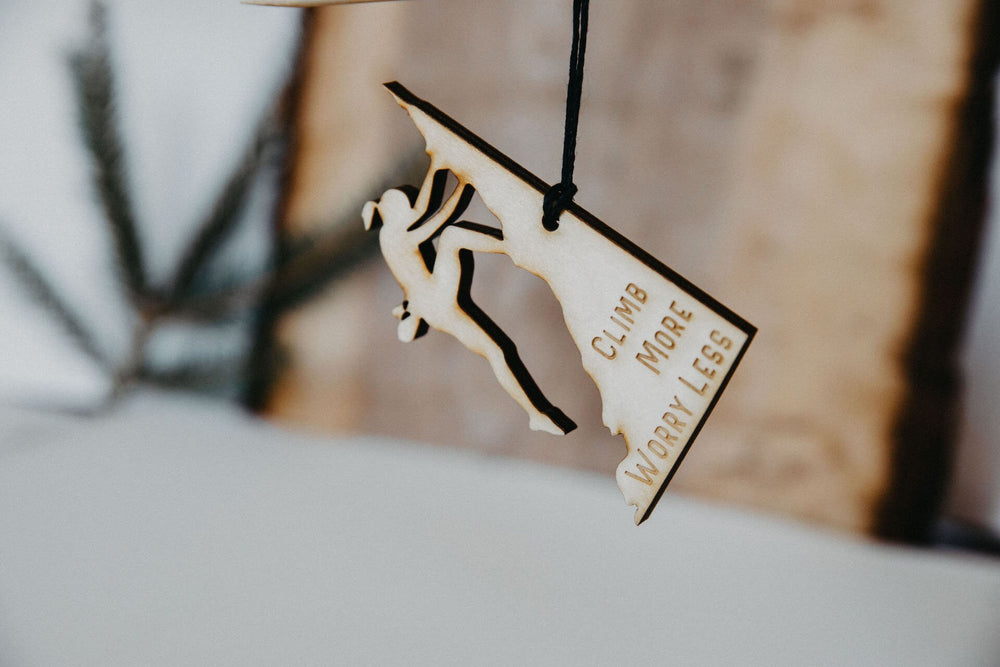 Female Rock Climber Ornament