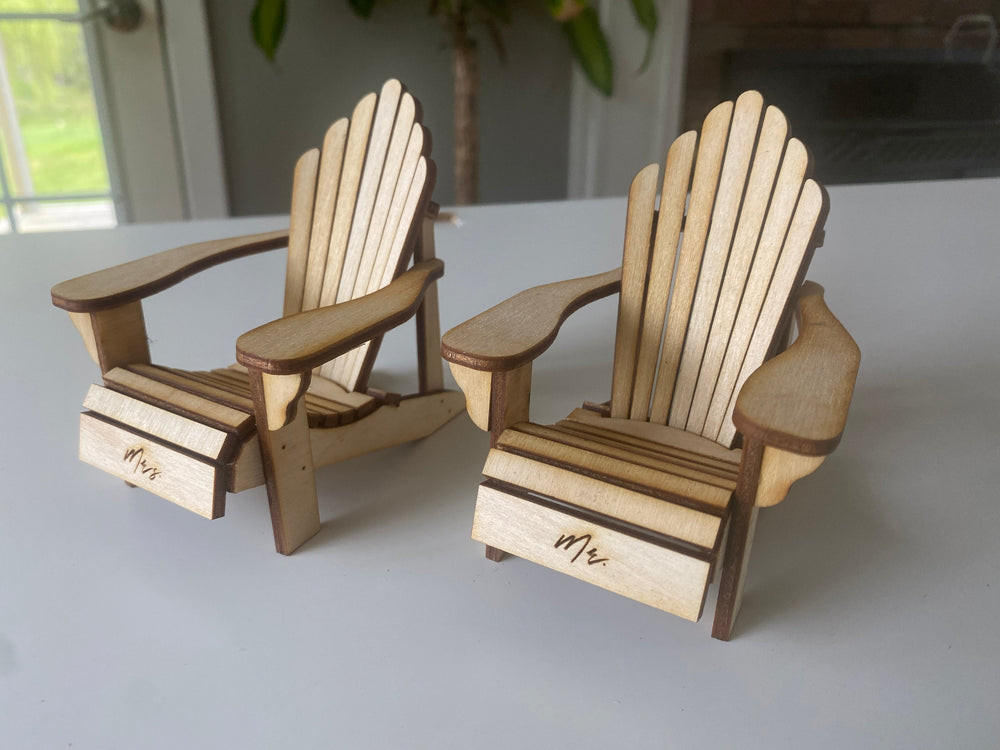 SVG and AI Digital File Mini Adirondack Chair Cake Topper | Glowforge Ready