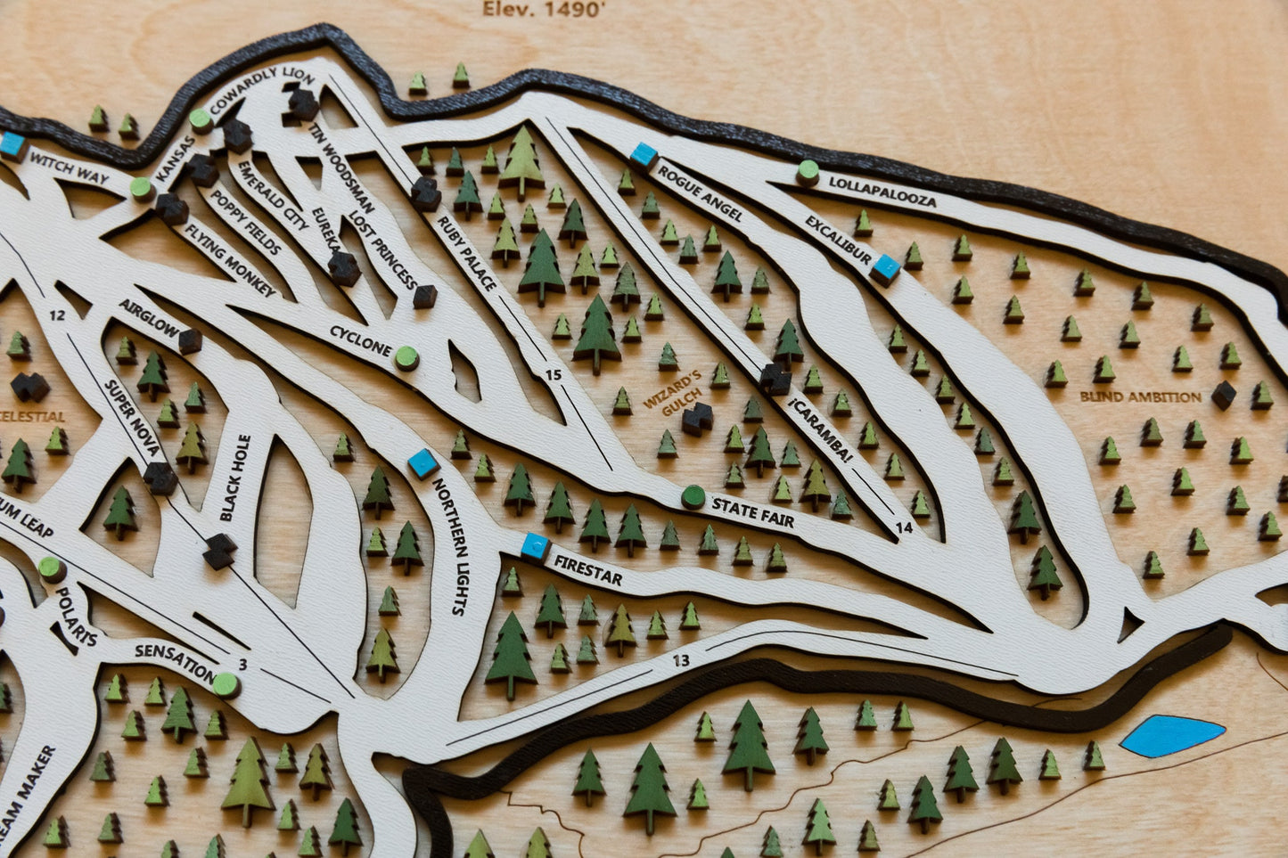 
                  
                    Sunday River Maine Wooden Ski Map Art Gift for Skiers and Riders
                  
                