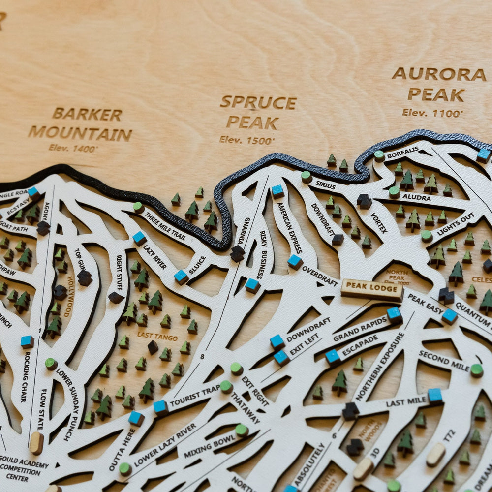 
                  
                    Sunday River Maine Wooden Ski Map Art Gift for Skiers and Riders
                  
                