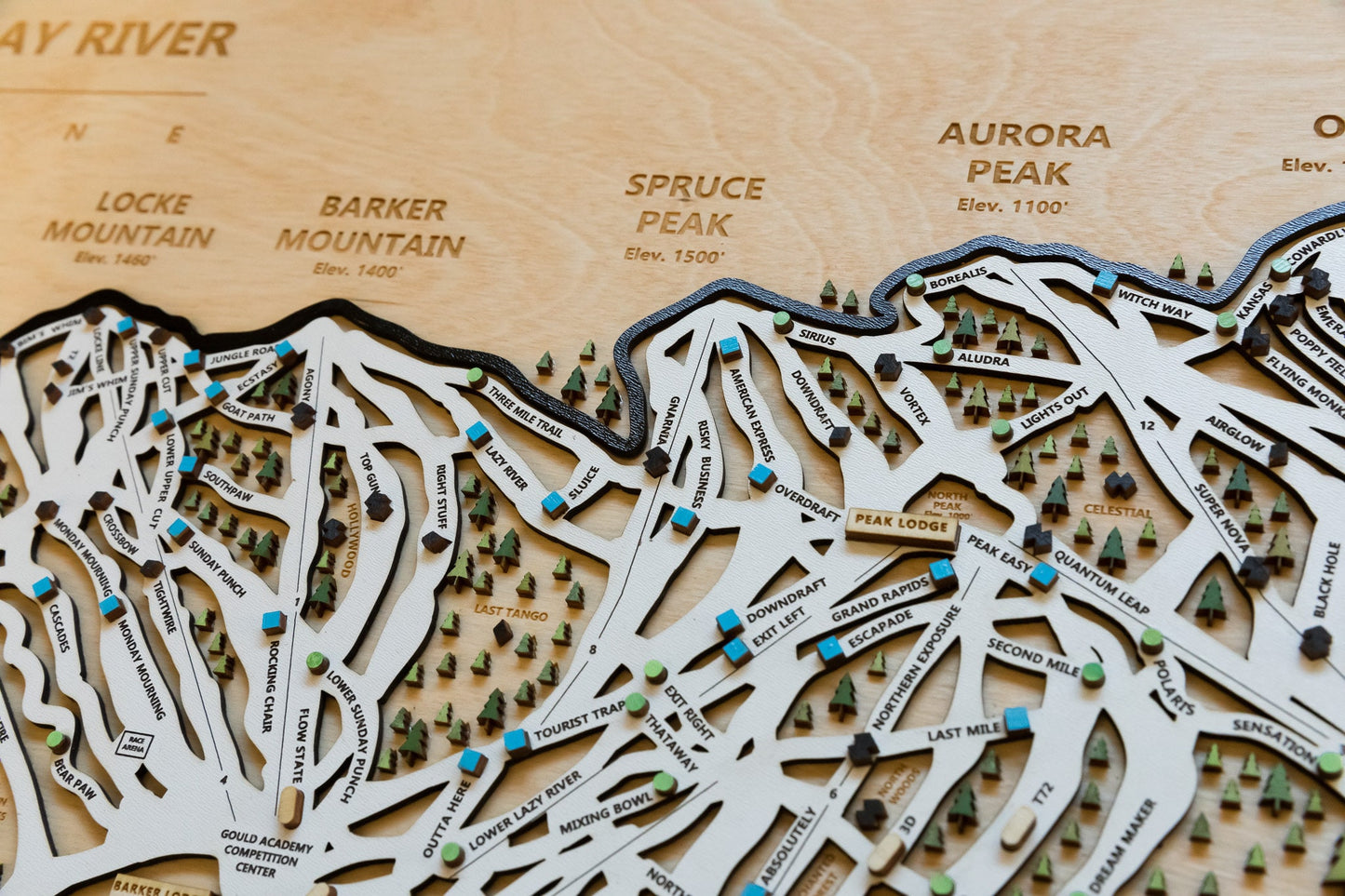 
                  
                    Sunday River Maine Wooden Ski Map Art Gift for Skiers and Riders
                  
                