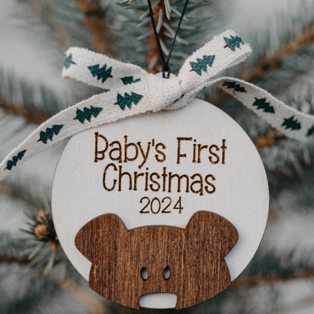 Baby's First Christmas Ornament Bear | 2024 Christmas | Customized ornaments