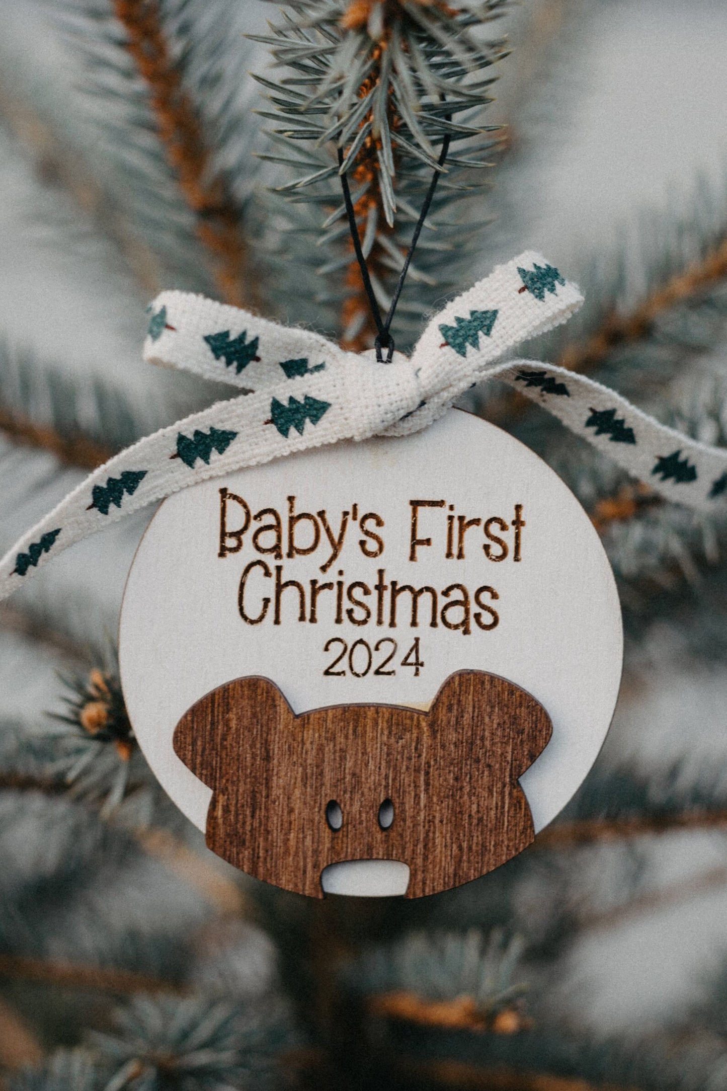 Baby's First Christmas Ornament Bear | 2024 Christmas | Customized ornaments